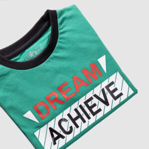 Boys Green T-Shirt – “Dream Achieve Live”