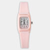 Key Features: Soft pastel pink strap for a sweet, youthful look Square dial with bold, easy-to-read numerals Comfortable, flexible silicone strap Reliable quartz movement for precise timekeeping Lightweight and perfect for daily wear Water-resistant for everyday activities
