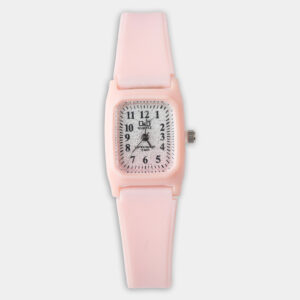 Key Features: Soft pastel pink strap for a sweet, youthful look Square dial with bold, easy-to-read numerals Comfortable, flexible silicone strap Reliable quartz movement for precise timekeeping Lightweight and perfect for daily wear Water-resistant for everyday activities