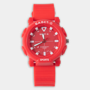 Key Features: Water-Resistant up to 10 Bar: Ideal for swimming, water sports, and outdoor activities. Durable Silicone Strap: Flexible, comfortable, and resistant to wear. Bold Red Design: Eye-catching color with a clean, minimalist dial for clear visibility. Perfect for Sports & Casual Wear: Designed for both athletic and everyday use. Reliable Timekeeping: Precision movement ensures accurate time display.