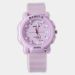 Key Features: Water-Resistant up to 10 Bar: Perfect for swimming, water sports, and outdoor activities. Durable Silicone Strap: Comfortable and flexible for all-day wear. Trendy Lilac Design: Bold and eye-catching color with a clean dial and red second hand for easy timekeeping. Great for Sports & Casual Wear: Perfect for active lifestyles and casual everyday outfits. Reliable Timekeeping: Precision movement ensures accuracy in all situations.