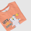 Kids' Peach T-Shirt with Surfing Tiger Graphic and 