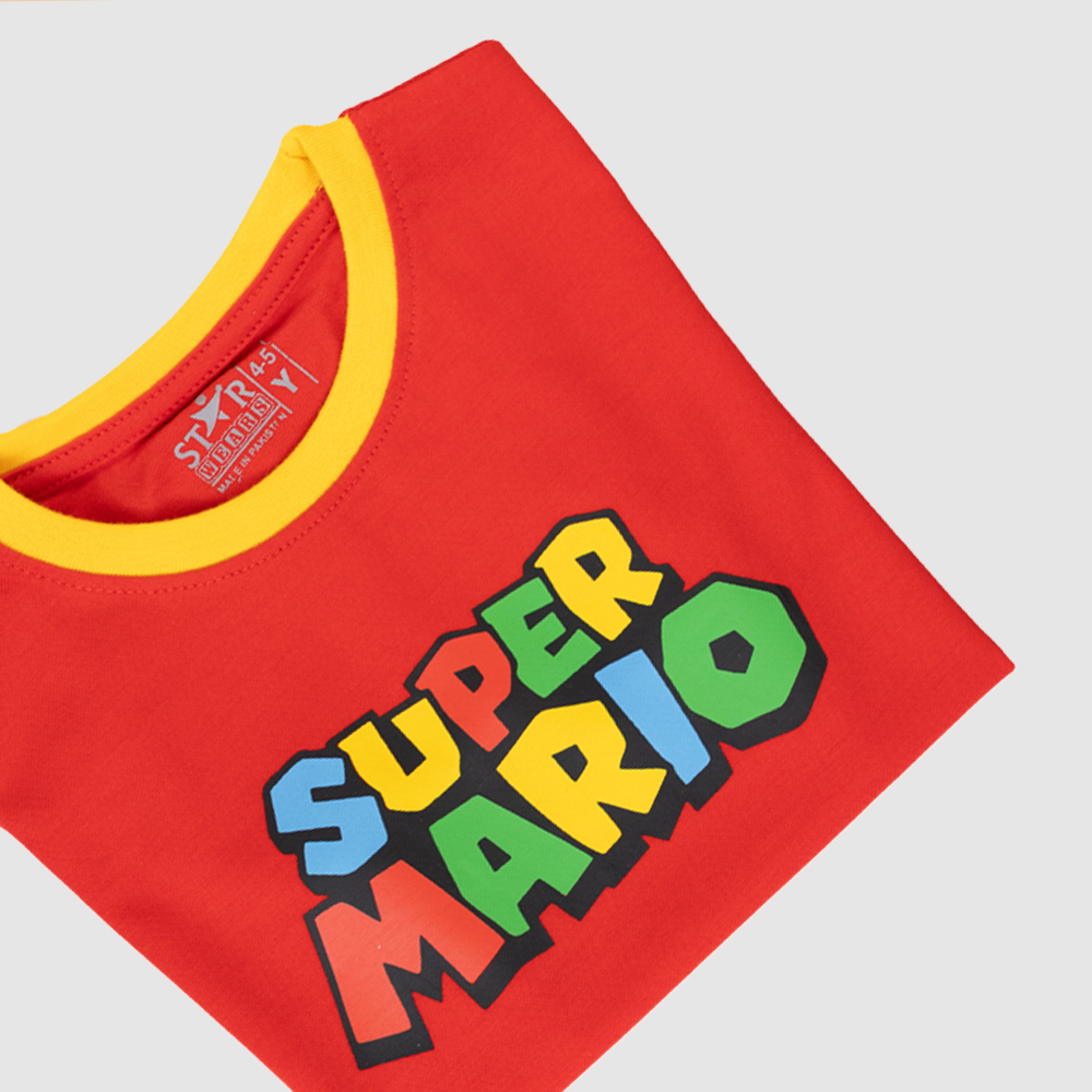 Boys Red Super Mario T-Shirt – Official Graphic Tee