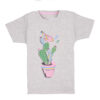 Kids grey t-shirt with cactus and singing bird print