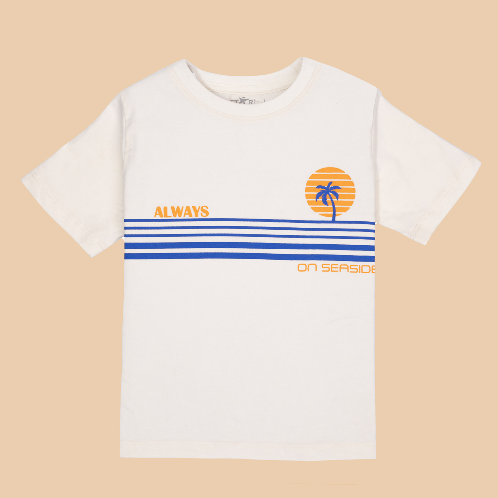 #BoysTShirt #SummerTShirtForBoys #BeachVibesTee #KidsCasualWear #CottonTShirt #BoysHolidayOutfit #TrendyKidsClothing #VacationReadyLook #CoolTShirtsForBoys #SeasideTShirt #PalmTreePrint #KidsSummerFashion