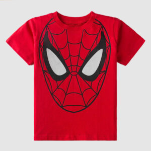 Boys Red Spider-Man Face Graphic T-Shirt