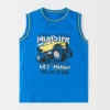 Boys Blue Monster Truck Sleeveless Cotton Tank Top