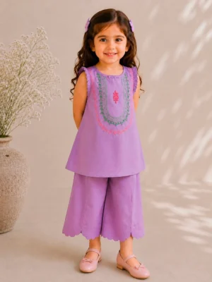 Lavender Bloom 2-Piece Suit, close-up view